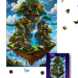 Пазл «Затерянная деревня» — деревянный фигурный пазл FairyTale