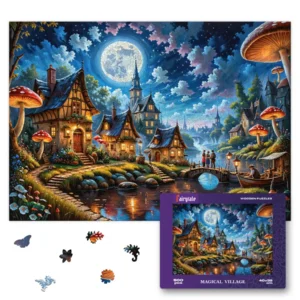 Пазл «Магическая деревня» — деревянный фигурный пазл FairyTale